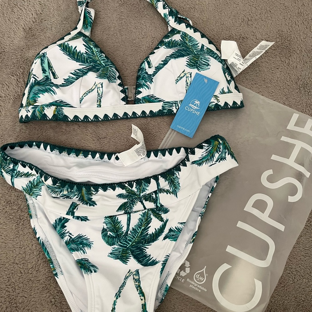 Cupshe Tropical Leaf Bikini Set